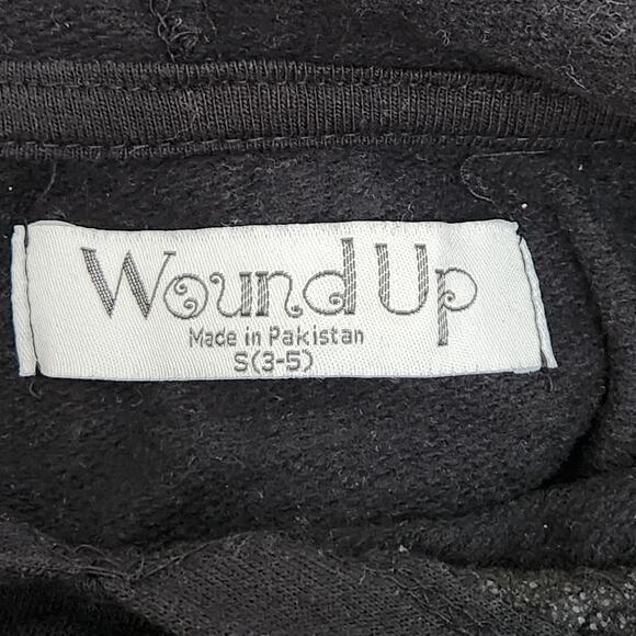 Wound Up Black Too Blessed To Be Stressed Graphic Hoodie Small Kangaroo Pocket - Picture 5 of 6